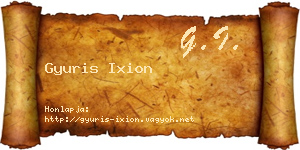 Gyuris Ixion névjegykártya